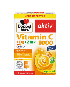 Vitamina C 1000 mg + D3 + Zinc Depot, 30 comprimate, Doppelherz