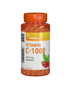 Vitamina C 1000 mg cu macese, 100 comprimate, VitaKing