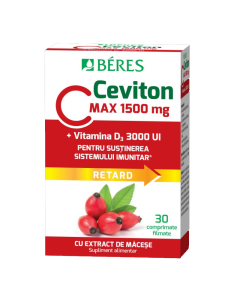 Beres Vitamina C 1500 mg +3000 UI D3 , 30 comprimate filmate retard