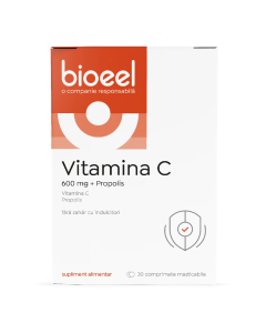 Vitamina C 600 mg cu propolis, 30 comprimate masticabile, Bioeel