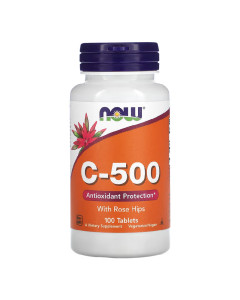 Vitamina C cu macese, 500 mg, 100 tablete, Now Foods