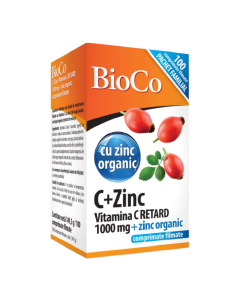Vitamina C 1000mg + Zinc 15mg, 100 bucati, BioCo