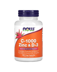 Vitamina C-1000, Zinc si D-3, 100 capsule, Now Foods