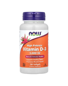 Vitamina D-3, 1,000 UI, 120 gelule moi, Now Foods