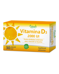 Vitamina D3 2000 UI, 30 capsule moi, Naturalis 