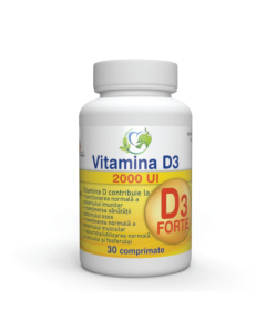 Vitamina D3 Forte, 2000UI, 30 comprimate, Justin Pharma