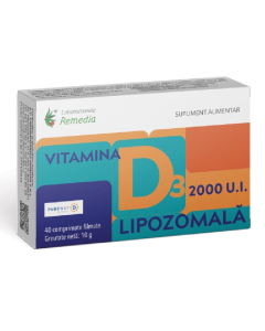 Vitamina D3 2000UI Lipozomala, 40 comprimate, Remedia