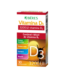 Vitamina D3, 3200 UI, 30 comprimate, Beres