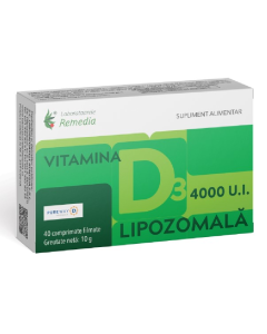 Vitamina D3 4000UI Lipozomala, 40 comprimate, Remedia