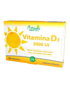 Naturalis Vitamina D3 2000 UI, 30 comprimate