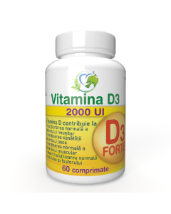 Vitamina D3 2000 UI, 60 comprimate, Justin Pharma