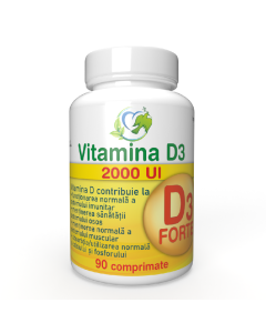 Vitamina D3 2000 UI, 90 comprimate, Justin Pharma