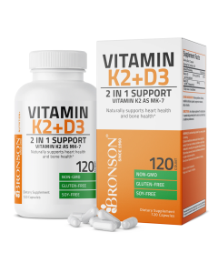 Vitamina K2 90 mcg + Vitamina D3 5000 IU, 120 capsule, Bronson Laboratories
