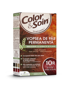 Vopsea de par fara amoniac, fara silicon, roscat stralucitor, 10R, Color&Soin