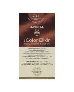 Vopsea de par My Color Elixir, Blonde Intense Copper N7.44, 155 ml, Apivita