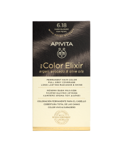 Vopsea de par My Color Elixir, Dark Blonde Ash Pearl N6.18, 155 ml, Apivita