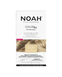 Vopsea de par naturala fara amoniac, 11.00 Blond Platinat, Color kit, 140 ml, Noah