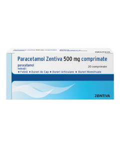Paracetamol 500 mg, 20 comprimate, Zentiva