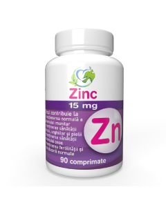 Zinc, 15 mg, 90 comprimate, Justin Pharma