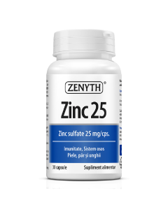 Zinc 25 sulfat de zinc, 25 mg, 30 capsule, Zenyth
