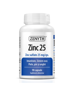 Zinc 25 (sulfat de zinc), 25 mg, 90 capsule, Zenyth