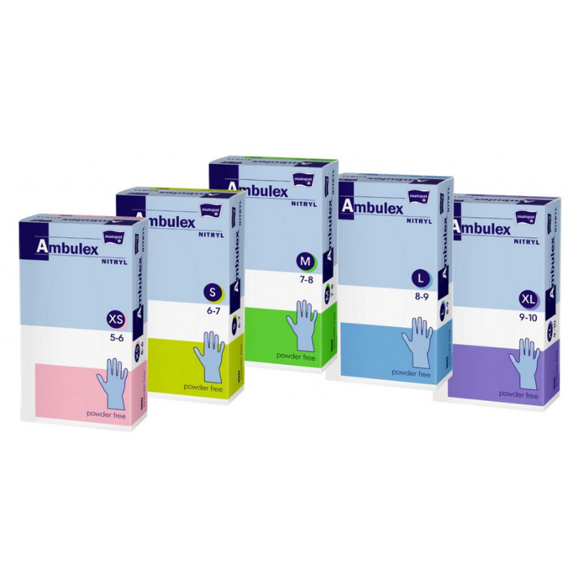 Manusi examinare nitril BLACK Large Ambulex nepudrate a'100