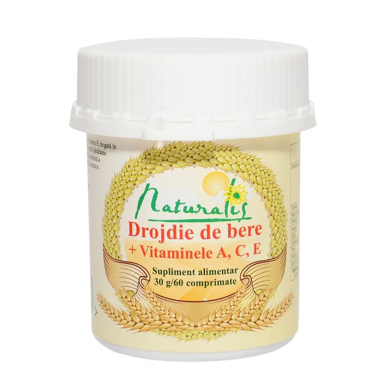 Naturalis Drojdie de bere + Vitaminele A, C, E x 60 compr