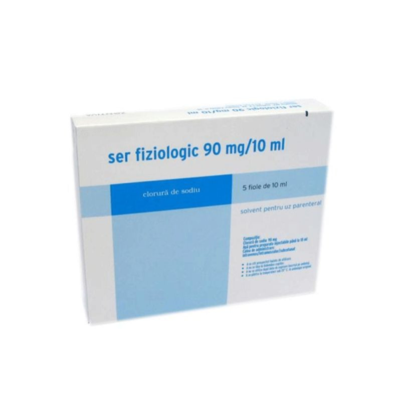 Ser fiziologic 90mg/10ml, 5 fiole*10 ml solvent pentru uz parenteral