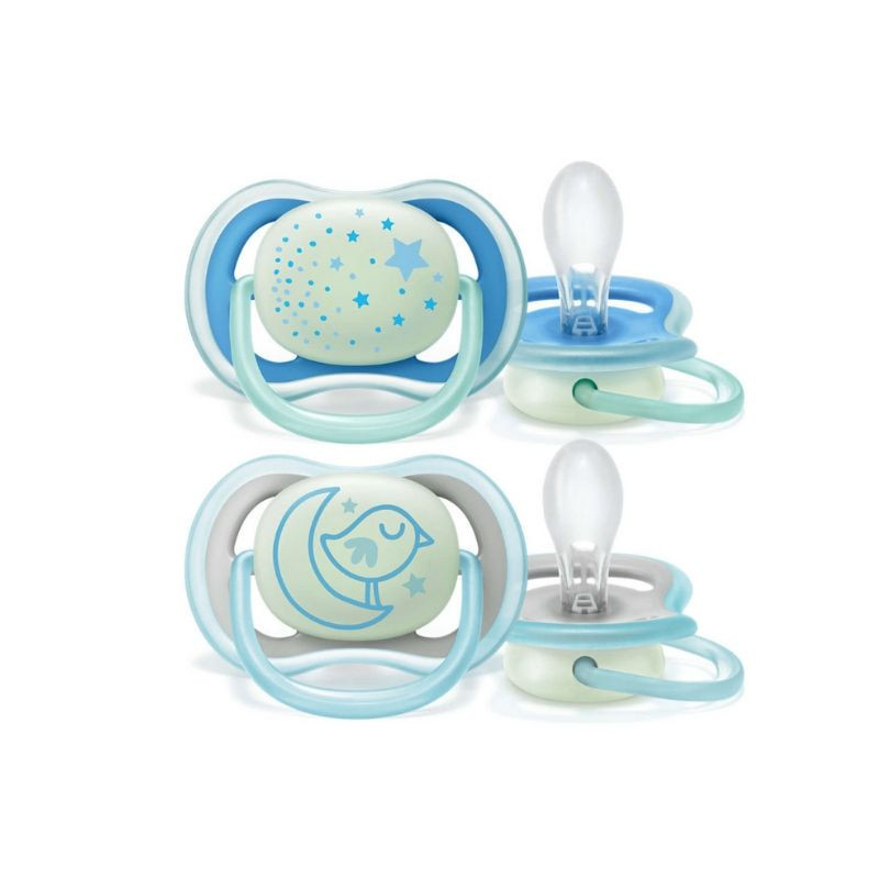 AVENT Suzeta 6-18 luni ultra air, baieti, cu inel fosforescent - SCF 376/21