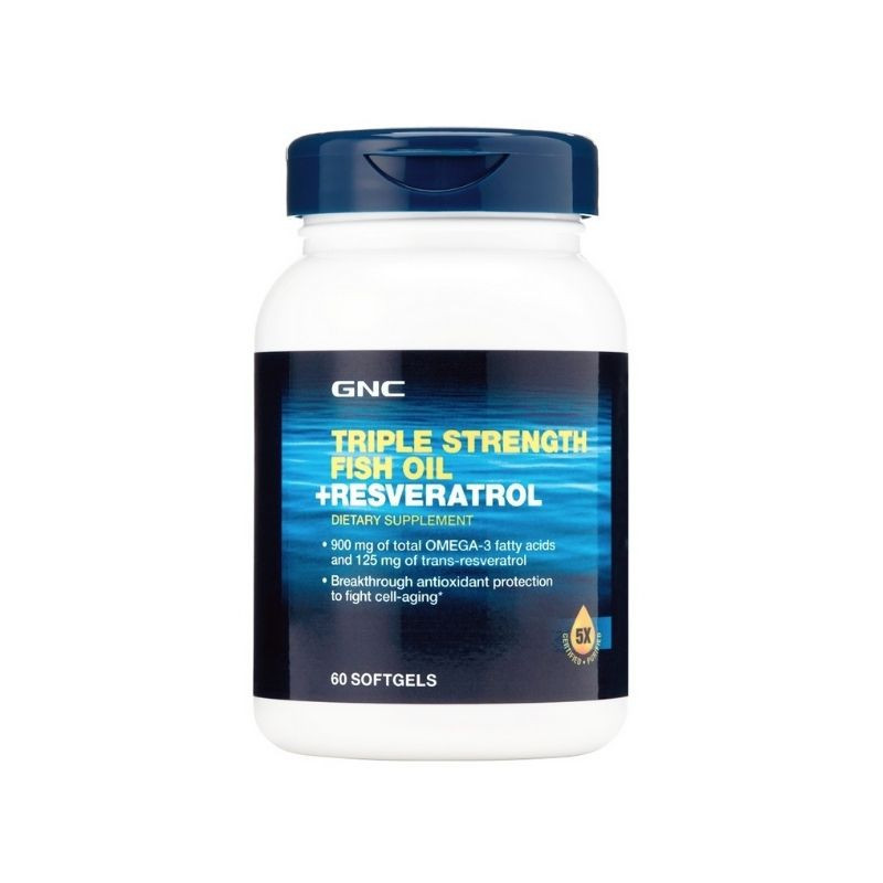 GNC Triple Strenght Ulei de Peste Plus Resveratrol, 60 capsule