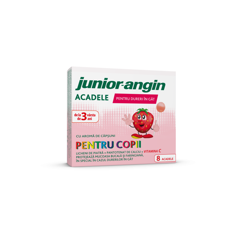 Acadele cu aroma de capsuni Junior Angin, 8 bucati, Klosterfrau