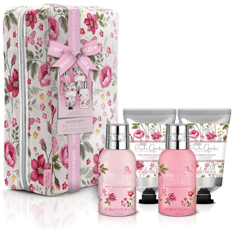 Baylis and Harding Set 5 piese RG20WBAG – Portfard/Crema dus 100ml/Sampon 100ml/Lotiune maini&corp 50ml/Balsam par 50ml