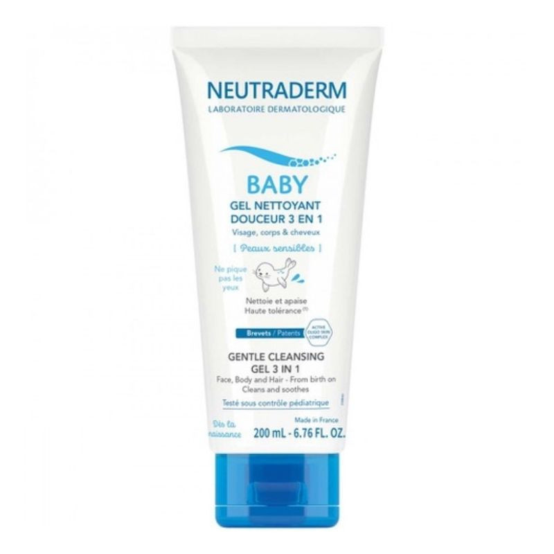 Neutraderm BABY 3 in 1 Gel caratare extra-delicat fata, corp si par, 200 ml