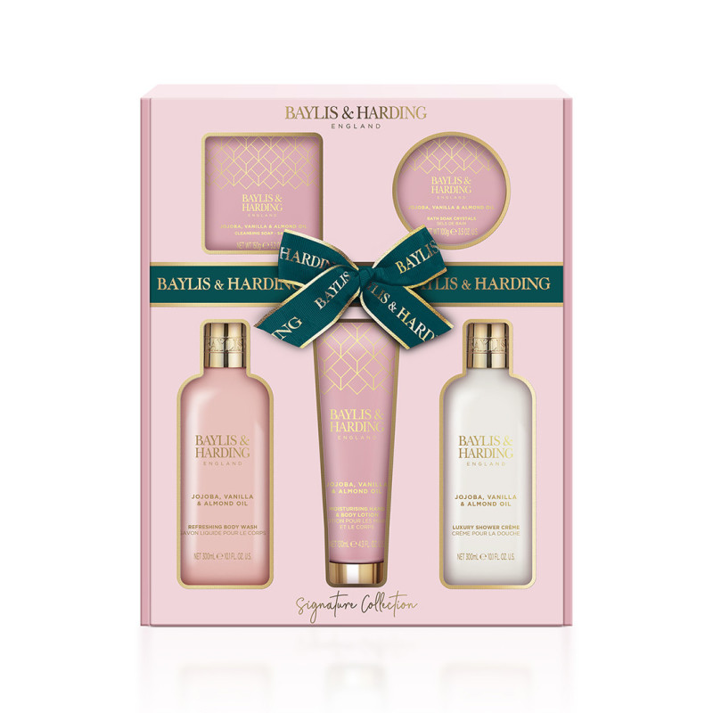 Set cadou Baylis & Harding cu Jojoba, Vanilie si Ulei de Migdale, 5 piese, BH21JO5PSET
