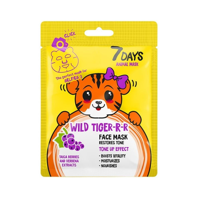 7DAYS Masca de fata Wild Tiger-R cu Fructe de Padure si Verbina, 28g