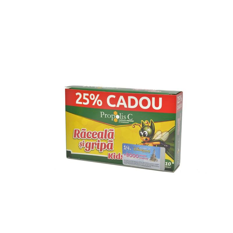 Propolis C Raceala si Gripa copii 8 pl + 2 pl promo