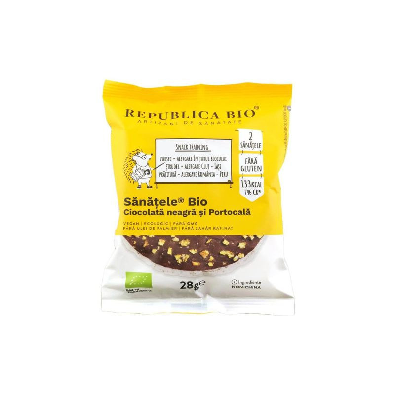 Republica BIO Sanatele Bio Ciocolata neagra si portocala fara gluten, 28g