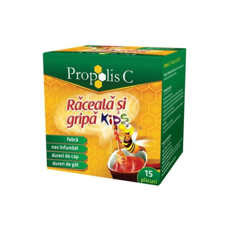 Propolis C Raceala si gripa Kids x 15 plicuri