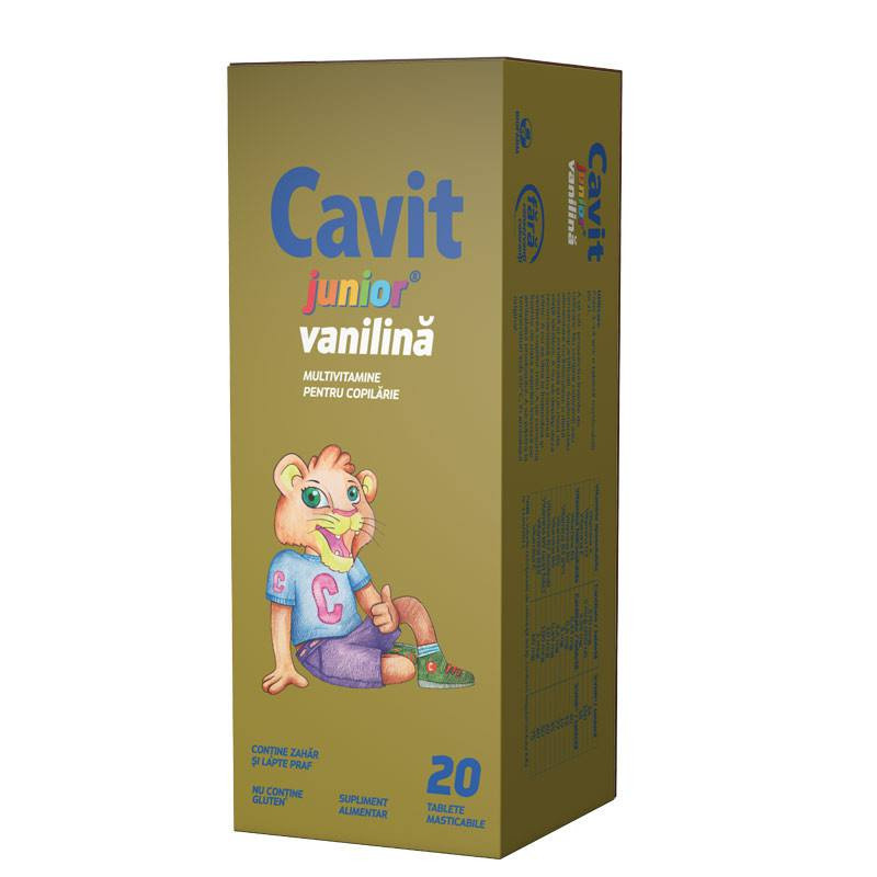 Cavit junior cu aroma de vanilie, 20 tablete masticabile
