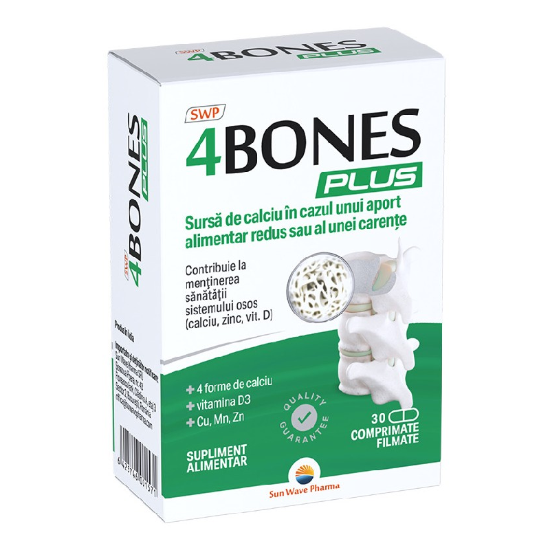 4 Bones Plus, 30 comprimate, Sun Wave Pharma