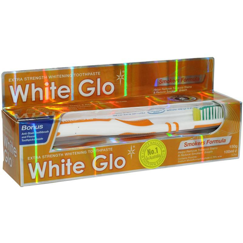 White Glo smokers set periuta+pasta dinti