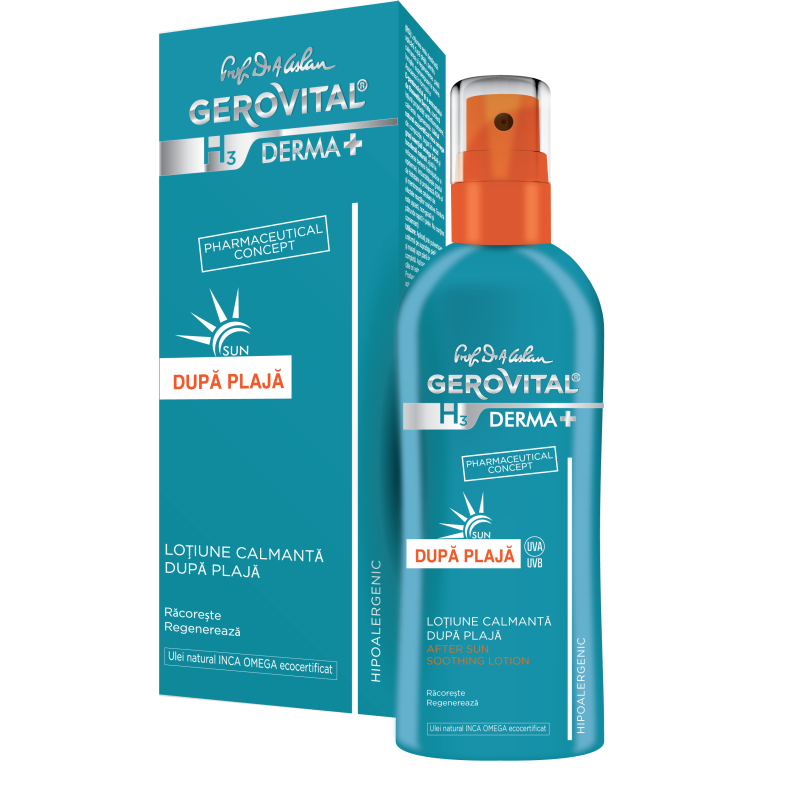 Lotiune calmanta dupa plaja, H3 Derma+ Sun, 150 ml, Gerovital