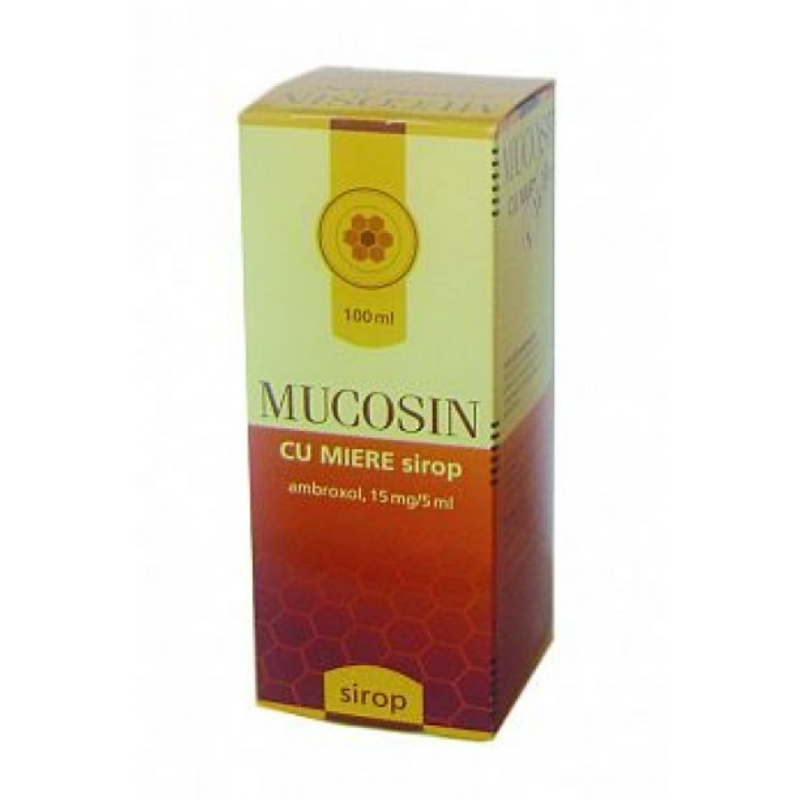 Mucosin cu miere 15 mg / 5 ml x 100 ml sirop