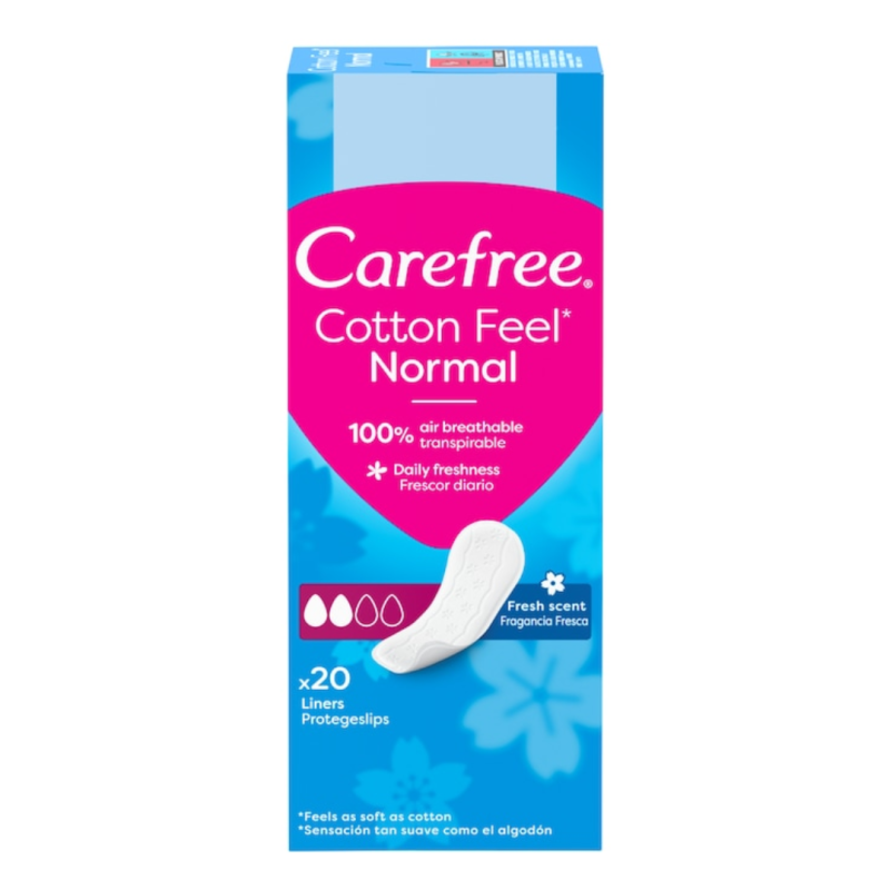 Absorbante Pantyliners Panty Cotton Normal, 20 bucati, Carefree