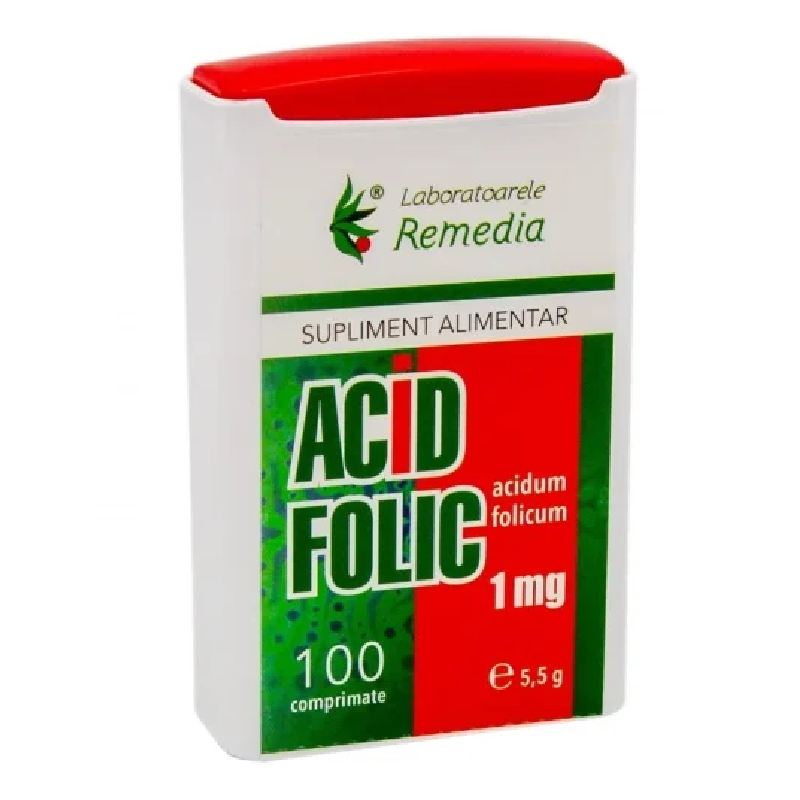 Acid Folic 1mg, 100 comprimate, Remedia