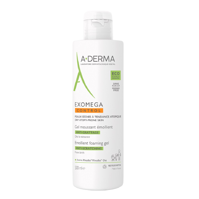 Gel spumant emolient Exomega Control, 500 ml, A-Derma
