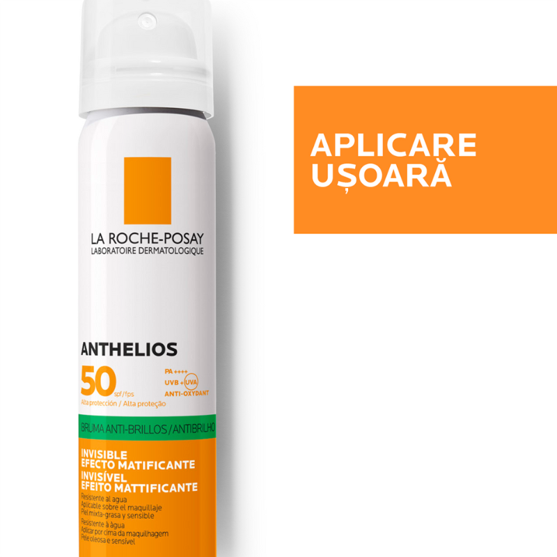 Spray cu efect matifiant invizibil pentru fata SPF50+ Anthelios
