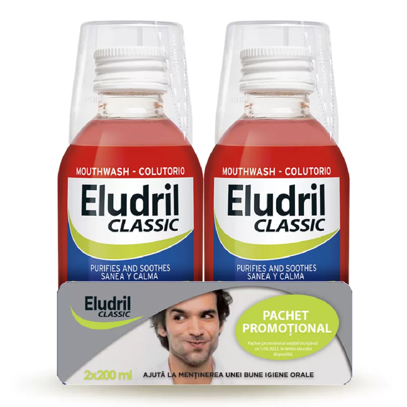 Pachet Apa de gura, 2*200ml, Eludril Classic