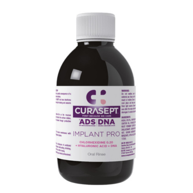 Apa de gura ADS Implant Pro cu 0.20% clorhexidina, 200 ml, Curasept