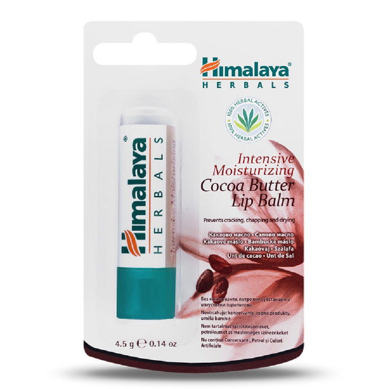 Balsam pentru buze cu unt de cacao, 4.5 g, Himalaya